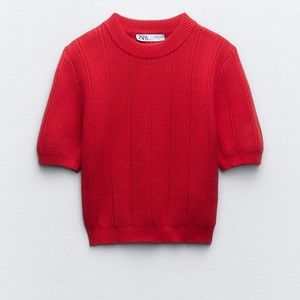Zara Crop Knit Sweater XS